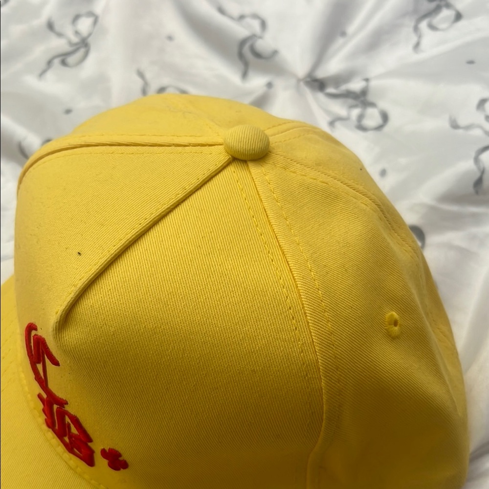 Yellow mens Cap with Red Embroidery - Picture 4 of 4